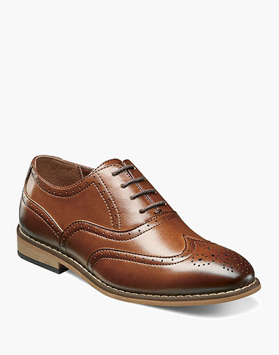 Kids Dunbar Wingtip Oxford in Cognac for $$85.00