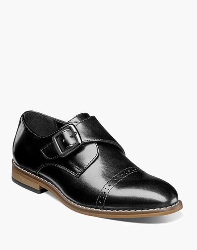 Kids Desmond Cap Toe Monk Strap in Black for $$80.00