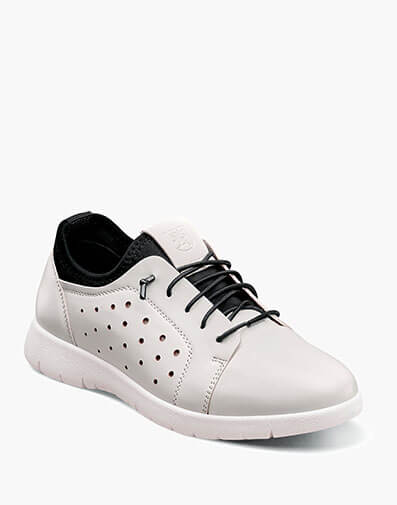 Kids Halden Cap Toe Elastic Lace Up White