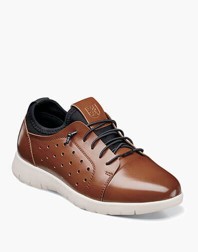 Kids Halden Cap Toe Elastic Lace Up in Cognac for $$59.99