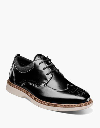 Kids Synergy Wingtip Lace Up in Black for $$85.00