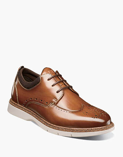 Boys Synergy Wingtip Lace Up in Cognac for $85.00