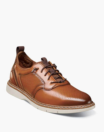 Kids Sync Plain Toe Elastic Lace Up in Cognac for $$85.00